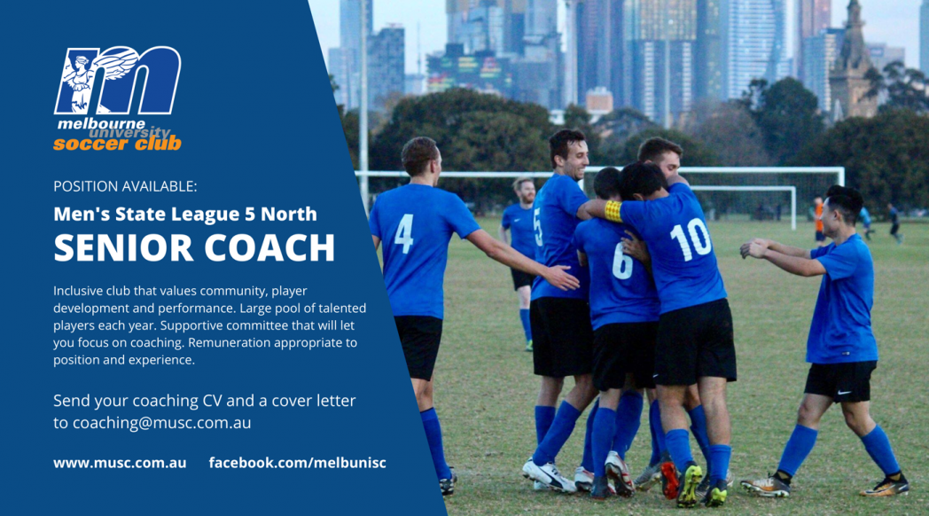 Men's State 5 Senior Coach - Position Available